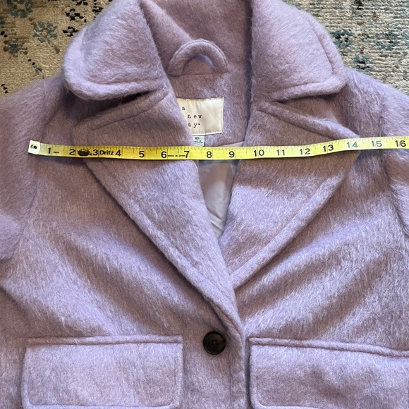 a new day Lavender Cropped Fuzzy Pea Coat - Picture 6 of 16